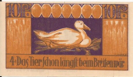 Реверс банкноты 10 fenigów (Niemcy) 1921