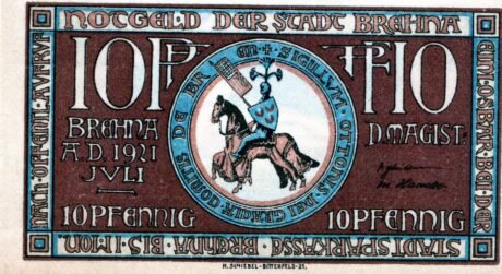 Аверс банкноты 10 пфеннигов (Германия) 1921 года