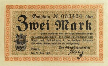 Аверс банкноты 2 marki (Niemcy) 1918