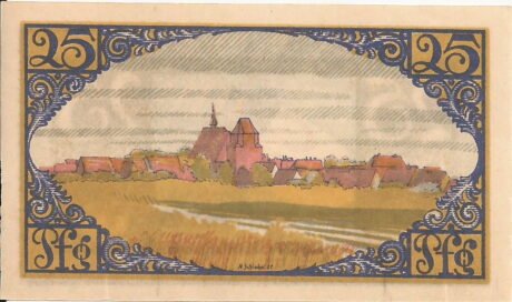 Реверс банкноты 25 fenigów (Niemcy) 1921