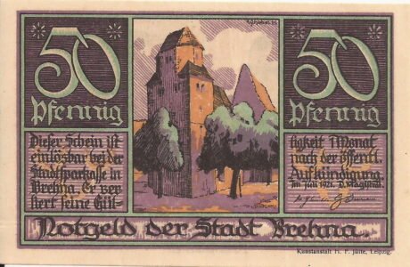 Аверс банкноты 50 fenigów (Niemcy) 1921
