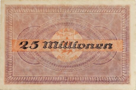 Реверс банкноты 25000000 марок (Германия) 1923 года