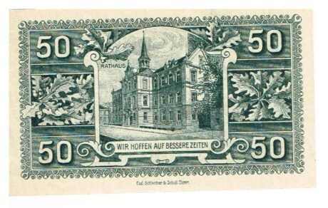 Реверс банкноты 50 fenigów (Niemcy) 1918