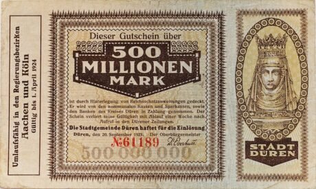 Аверс банкноты 500 000 000 marek (Niemcy) 1923