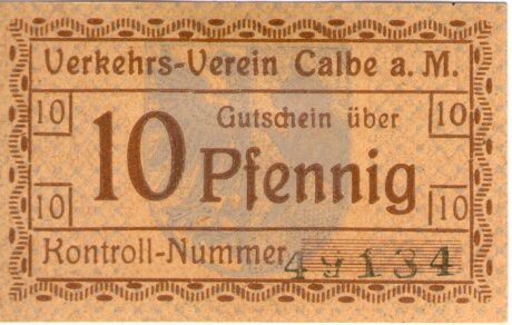 Аверс банкноты 10 Pfennig Verkehrs-Verein (Niemcy)