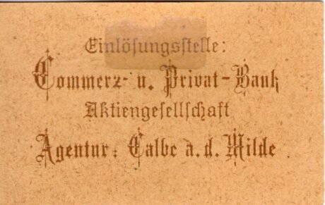 Реверс банкноты 10 Pfennig Verkehrs-Verein (Niemcy)