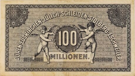 Реверс банкноты 100000000 марок (Германия) 1923 года