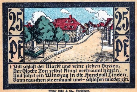 Реверс банкноты 25 fenigów (Niemcy) 1921