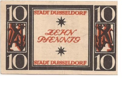 Реверс банкноты 10 fenigów (Niemcy) 1920