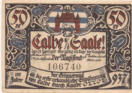 Аверс банкноты 50 fenigów (Niemcy) 1917