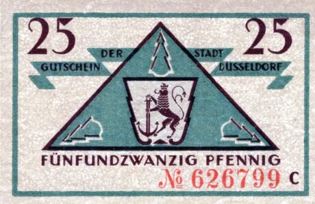 Реверс банкноты 25 fenigów (Niemcy) 1919