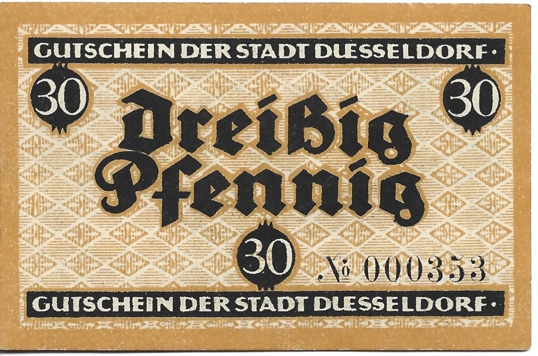 Реверс банкноты 30 Pfennig (Германия) 1920 года