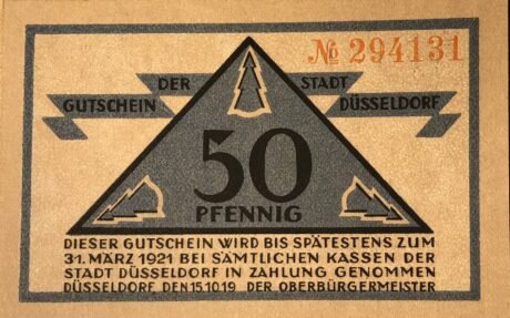 Аверс банкноты 50 fenigów (Niemcy) 1919