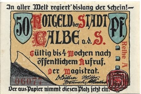 Аверс банкноты 50 fenigów (Niemcy) 1921