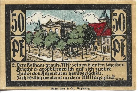 Реверс банкноты 50 fenigów (Niemcy) 1921