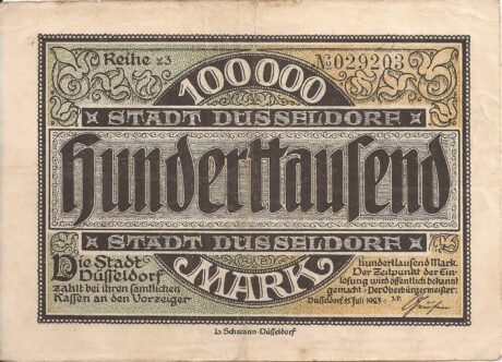 Аверс банкноты 100000 marek (Niemcy) 1923