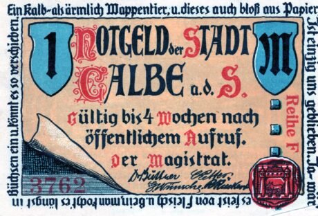 Аверс банкноты 1 marka (Niemcy) 1921