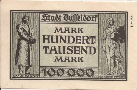 Реверс банкноты 100000 marek (Niemcy) 1923
