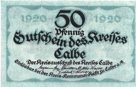 Аверс банкноты 50 fenigów (Niemcy)