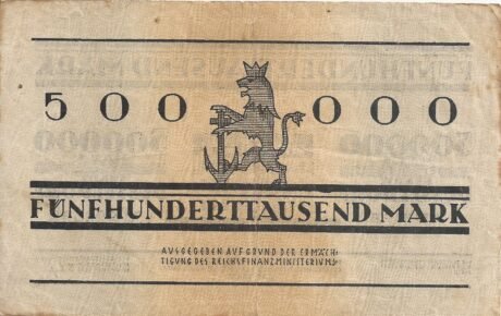 Реверс банкноты 500000 marek (Niemcy) 1923