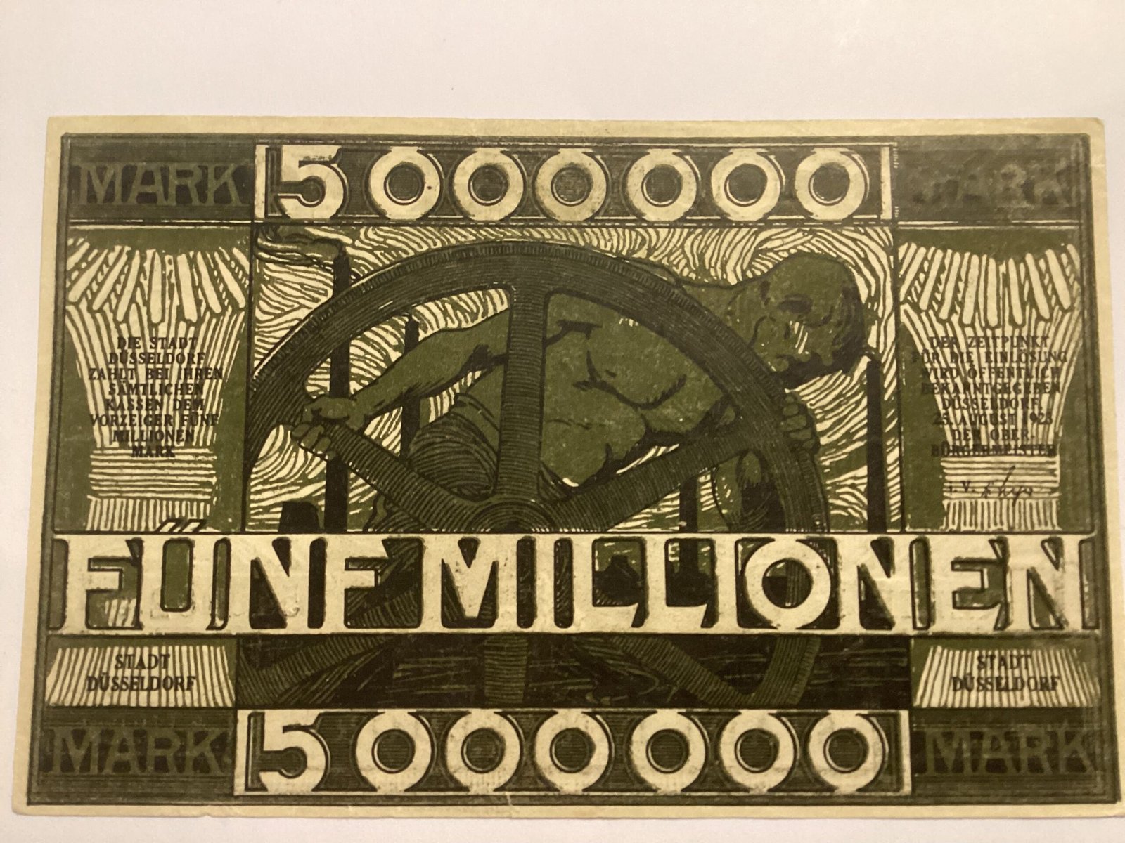 Аверс банкноты 5000000 марок (Германия) 1923 года