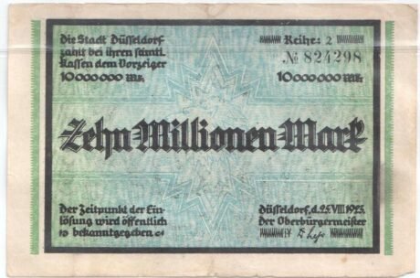 Аверс банкноты 10000000 marek (Niemcy) 1923