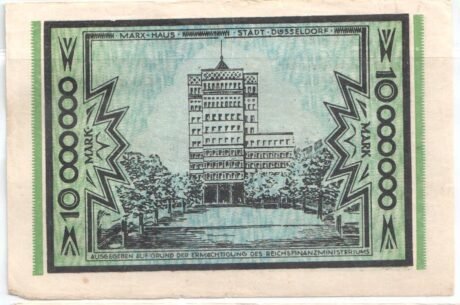 Реверс банкноты 10000000 marek (Niemcy) 1923