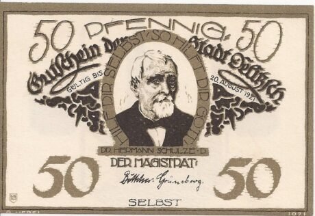 Аверс банкноты 50 fenigów (Niemcy)