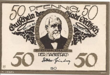 Аверс банкноты 50 fenigów (Niemcy)