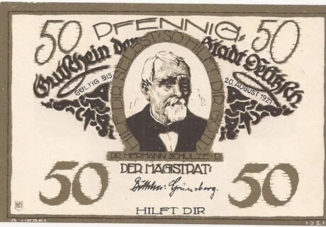 Аверс банкноты 50 пфеннигов (Германия)