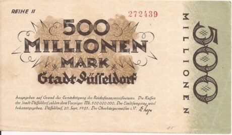 Аверс банкноты 500 000 000 marek (Niemcy) 1923