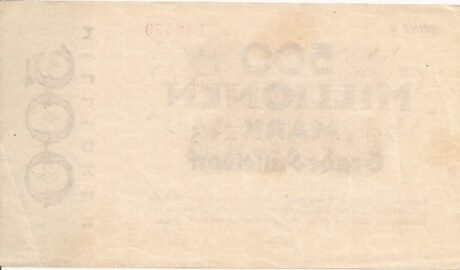 Реверс банкноты 500 000 000 marek (Niemcy) 1923