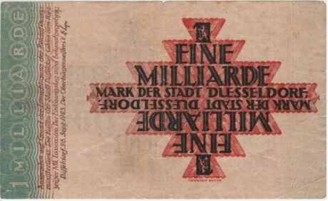 Реверс банкноты 1000000000 марок (Германия) 1923 года