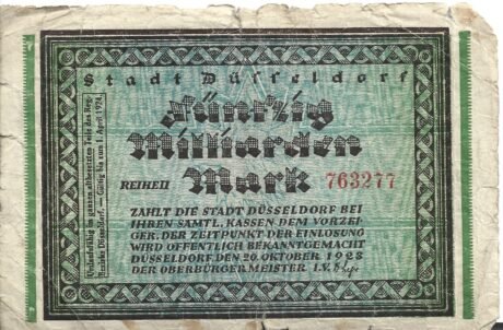 Аверс банкноты 50000000000 marek (Niemcy) 1923