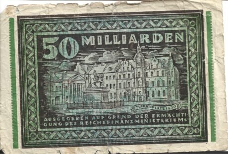 Реверс банкноты 50000000000 marek (Niemcy) 1923