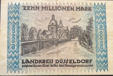 Реверс банкноты 10000000 марок (Германия) 1923 года