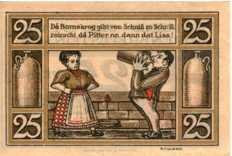 Реверс банкноты 25 fenigów (Niemcy) 1921