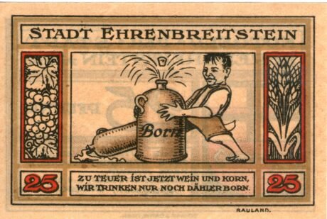 Реверс банкноты 25 fenigów (Niemcy) 1921