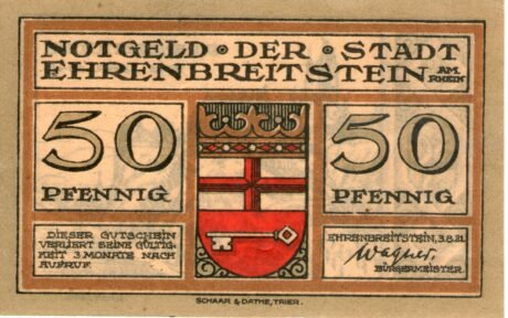 Аверс банкноты 50 fenigów (Niemcy) 1921