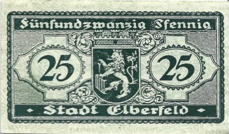 Реверс банкноты 25 fenigów (Niemcy) 1919