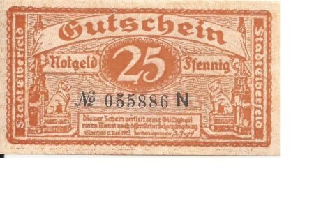 Аверс банкноты 25 пфеннигов (Германия) 1919 года