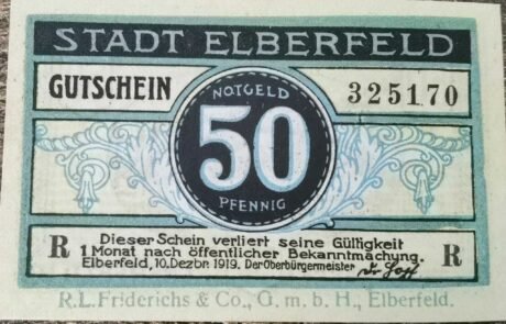 Аверс банкноты 50 fenigów (Niemcy) 1919