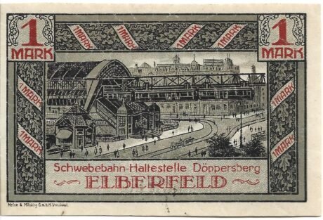 Реверс банкноты 1 марка (Германия) 1920 года