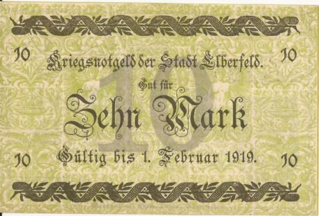 Реверс банкноты 10 marek (Niemcy) 1918