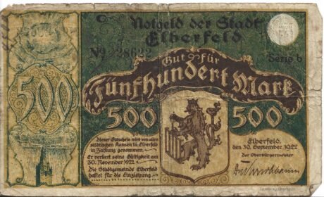 Аверс банкноты 500 marek (Niemcy) 1922