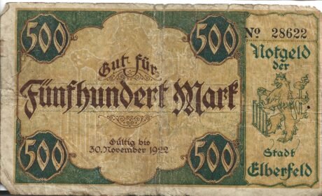 Реверс банкноты 500 marek (Niemcy) 1922