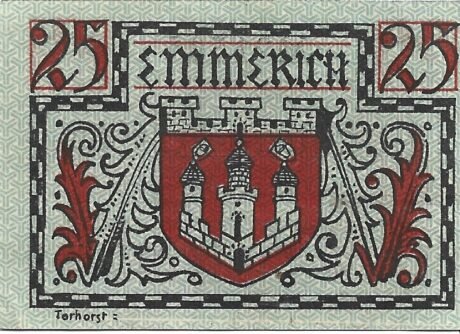 Реверс банкноты 25 fenigów (Niemcy) 1920