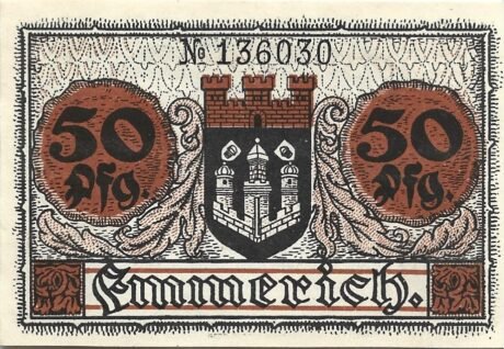 Реверс банкноты 50 fenigów (Niemcy) 1918