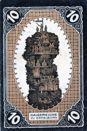 Реверс банкноты 10 fenigów (Niemcy) 1921