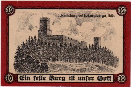 Реверс банкноты 10 fenigów (Niemcy) 1921